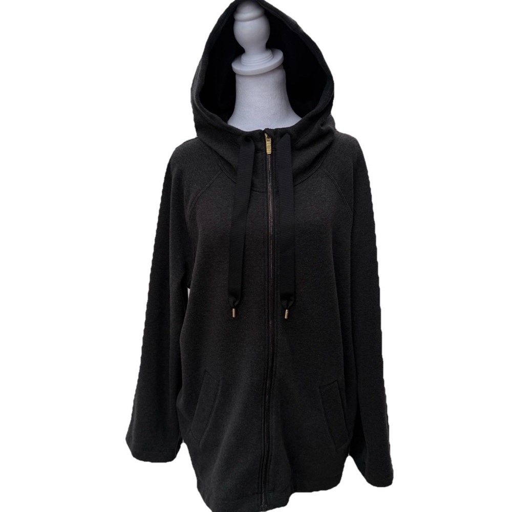 Lululemon Principal Dancer Women 8 Heathered Black French Terry Oversized Long - Picture 2 of 13